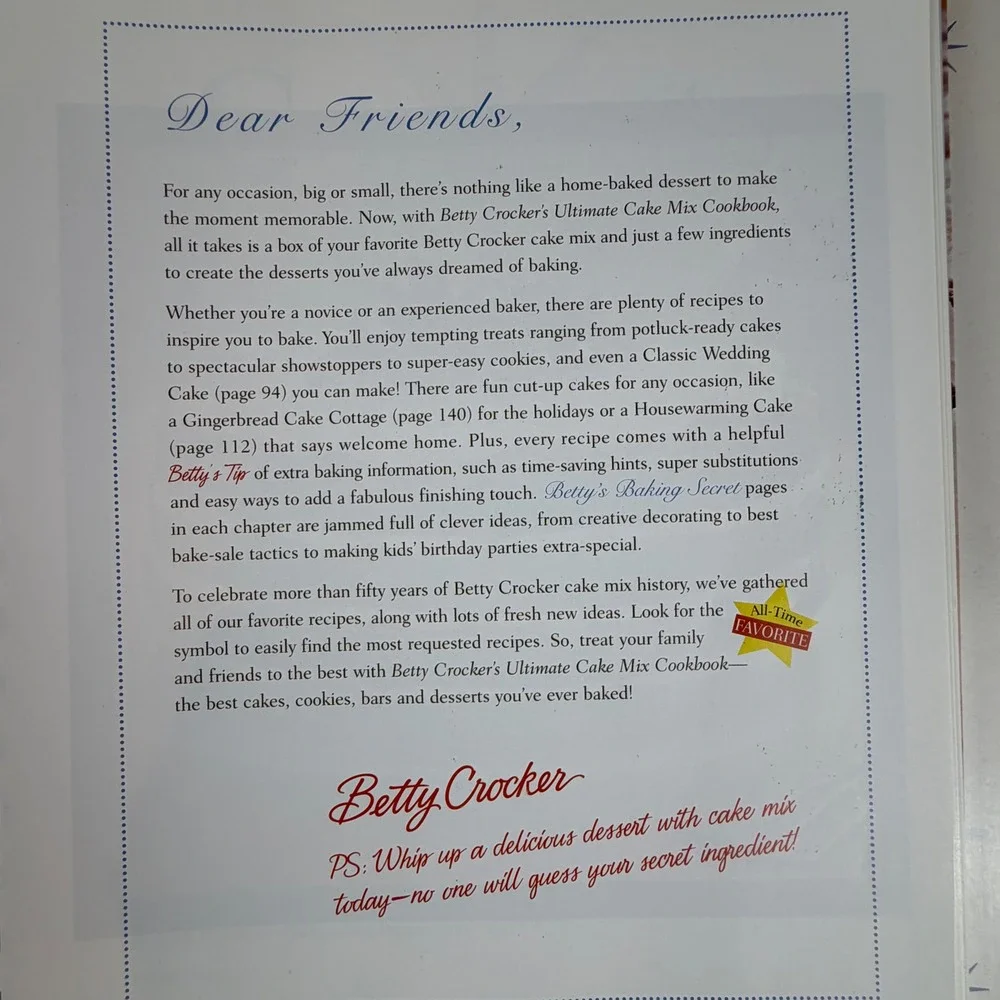 Betty Crocker Ultimate Cake Mix Cookbook 2002 Spiral Hardcover 0764566350